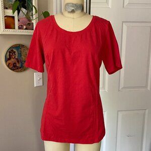 BOB MACKIE Red Tailored Fit Classic Cap Sleeve T-Shirt *MEDIUM*